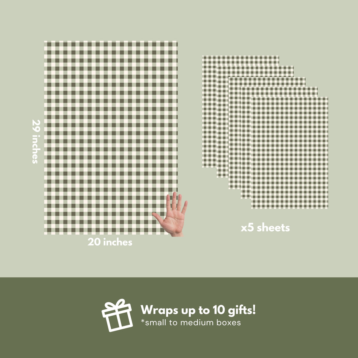 Sage Plaid Christmas Wrapping Paper