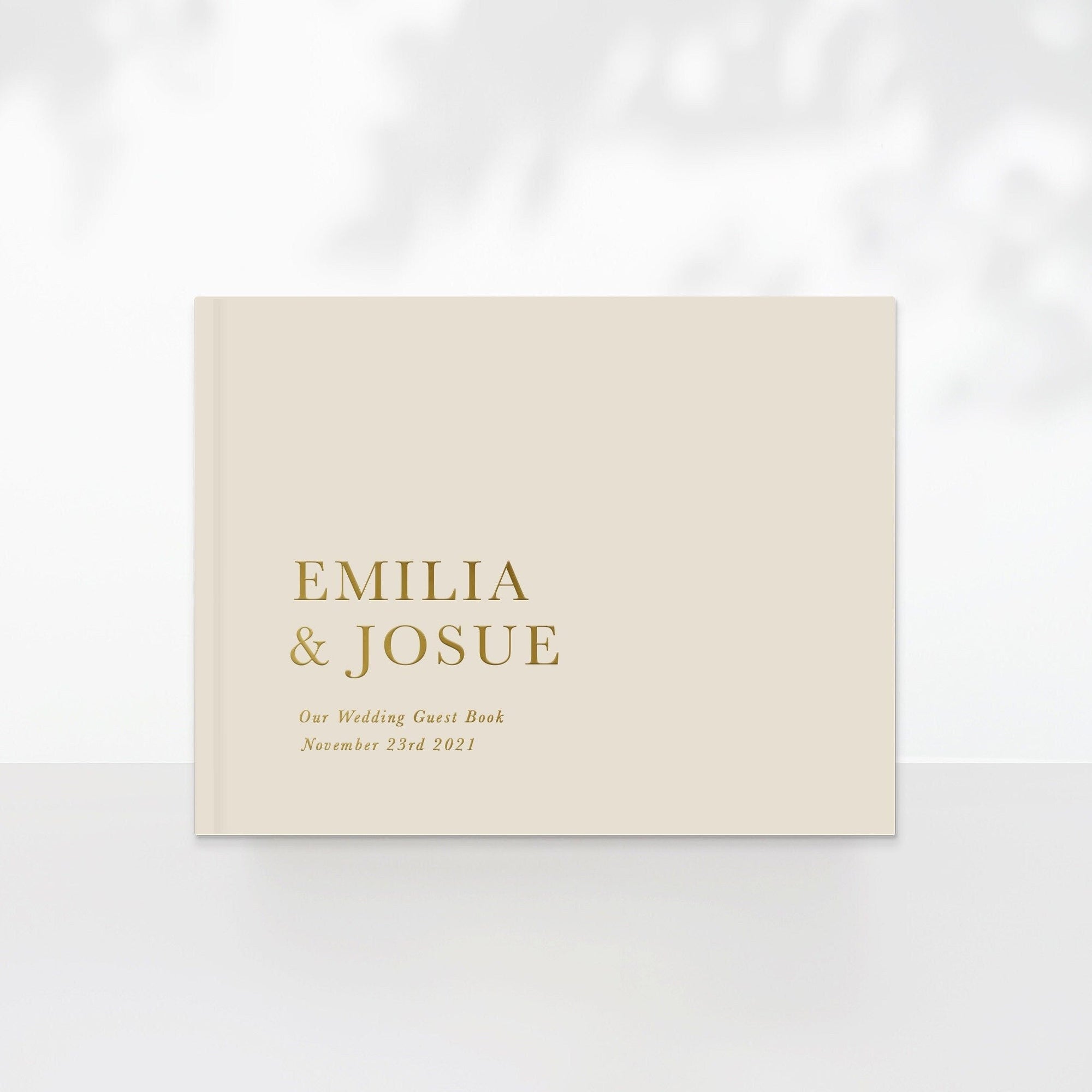 Elegant Minimal Wedding Guest Book, Minimalist Custom Wedding Hardcover Photo Album, Rose Gold, Gold, Silver Foil, Anniversary Album A1 | A2