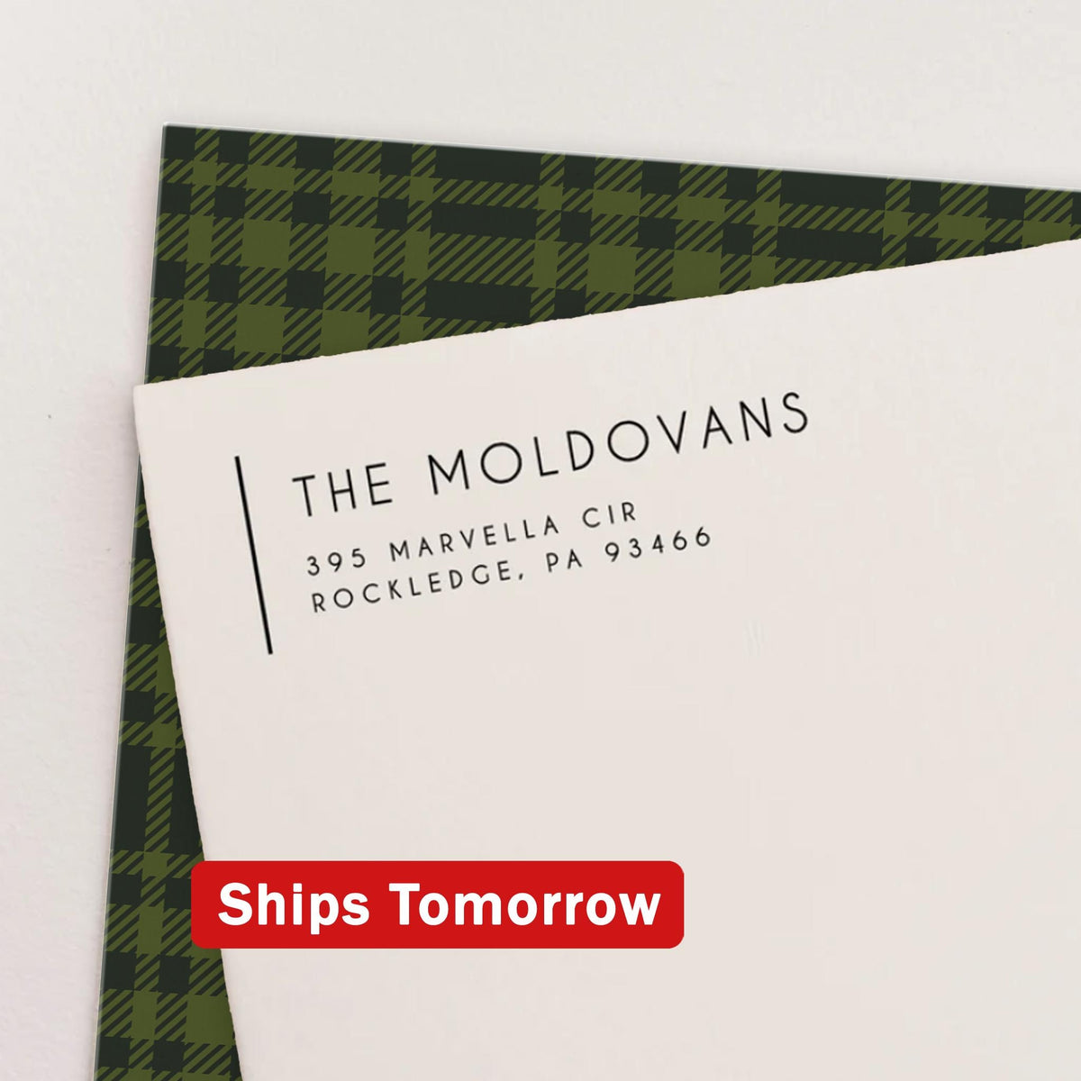 Modern Christmas Return Address Stamp