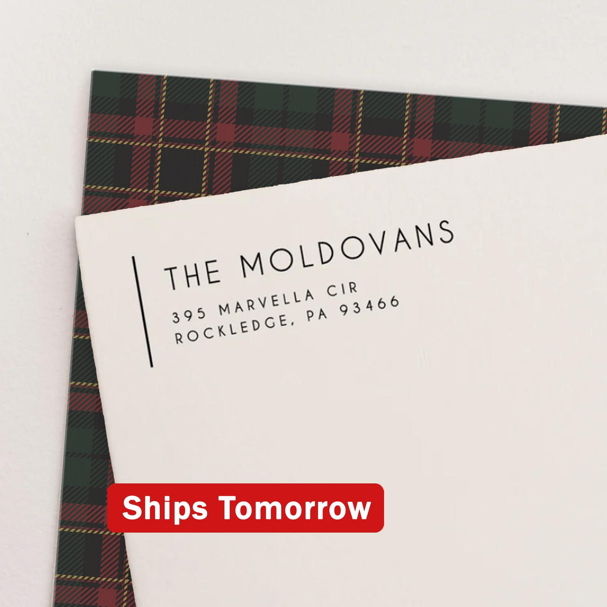 Modern Christmas Return Address Stamp