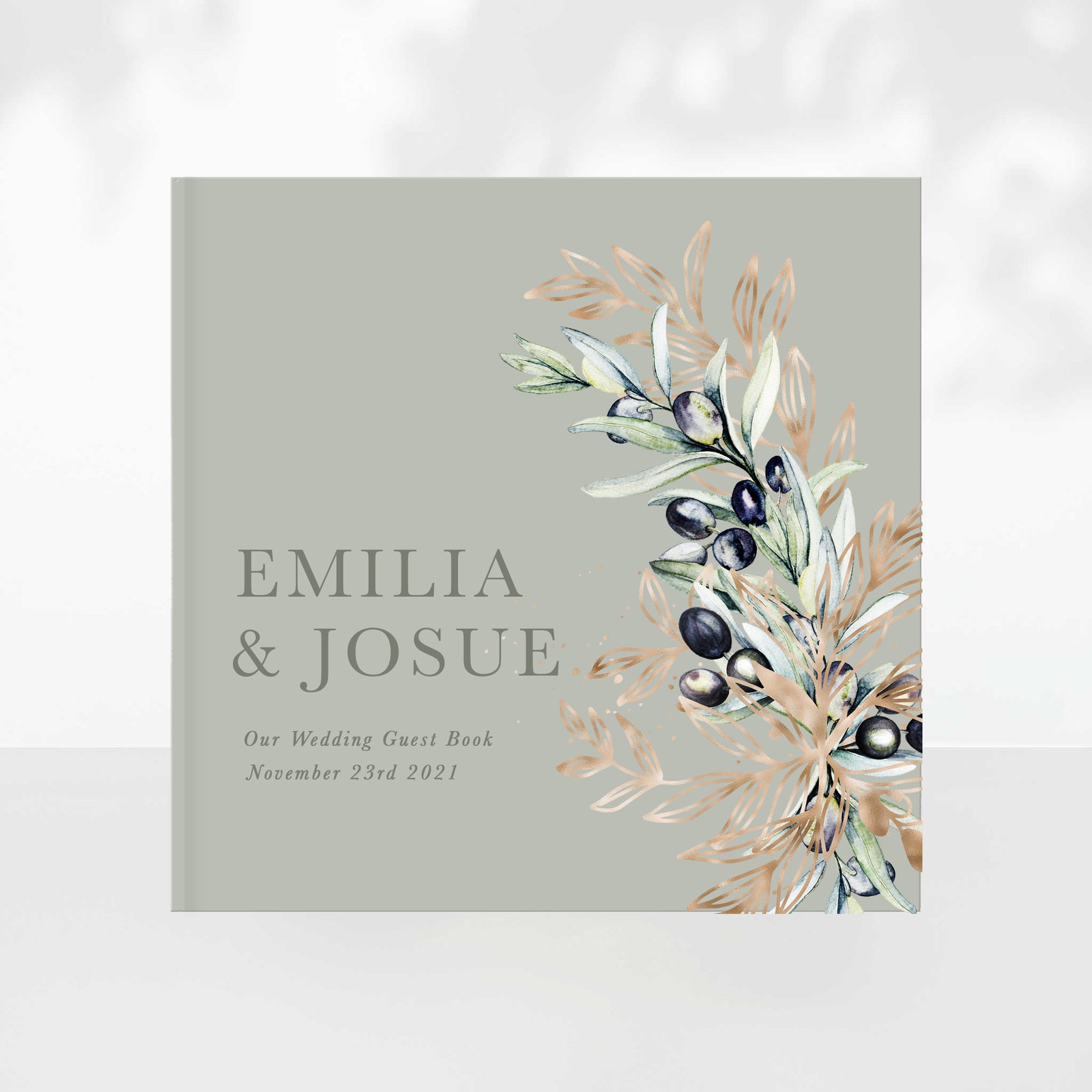 Olive Wedding Guest Book