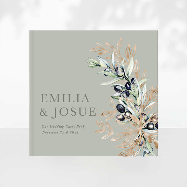 Olive Wedding Guest Book