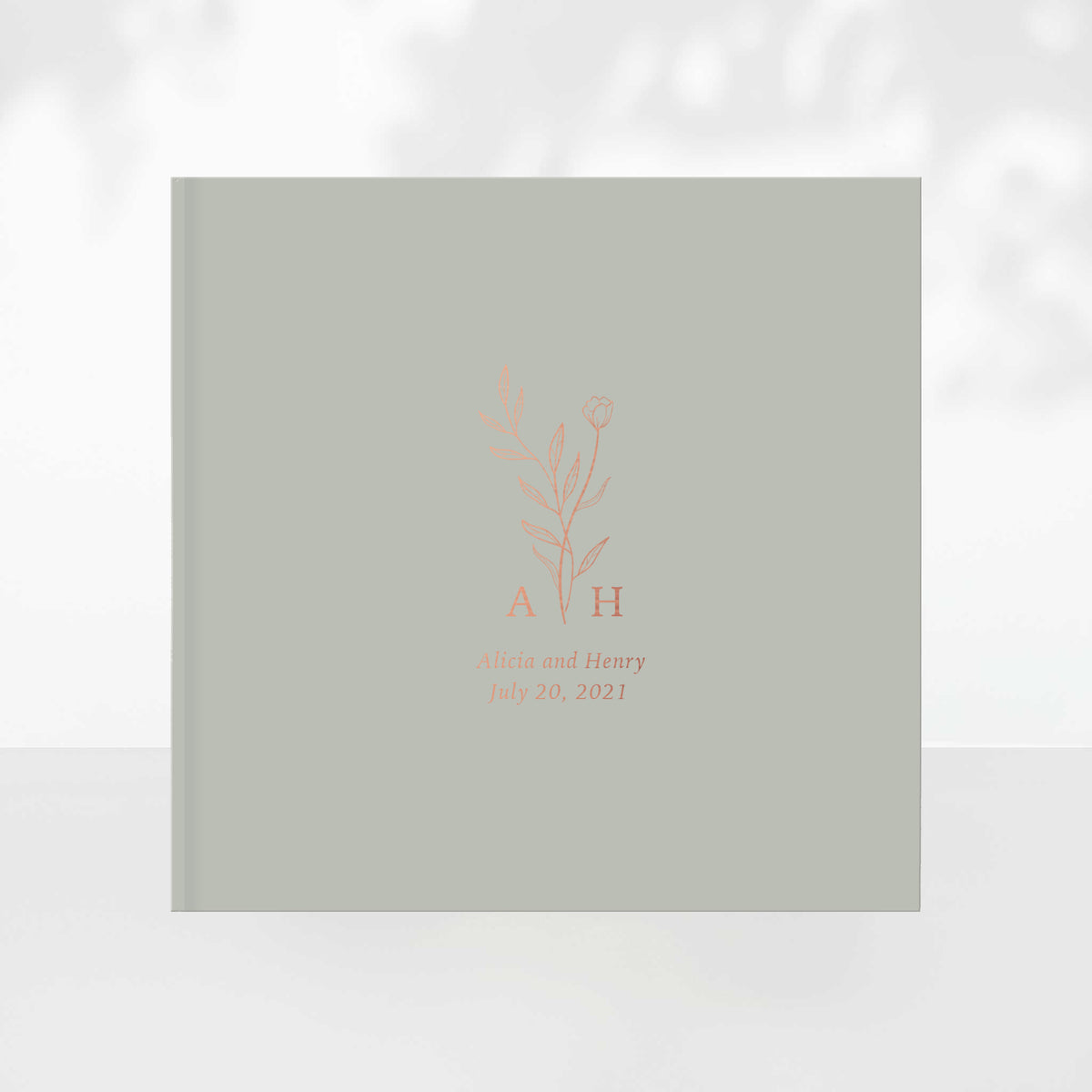 Monogram Bouquet Wedding Guest Book