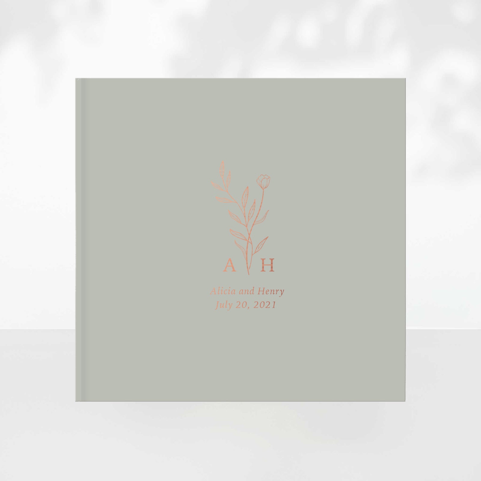 Monogram Bouquet Wedding Guest Book