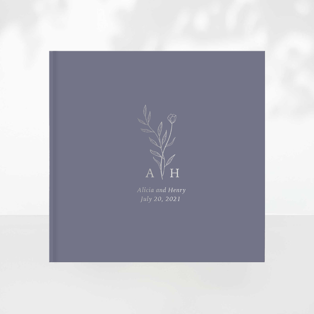 Monogram Bouquet Wedding Guest Book