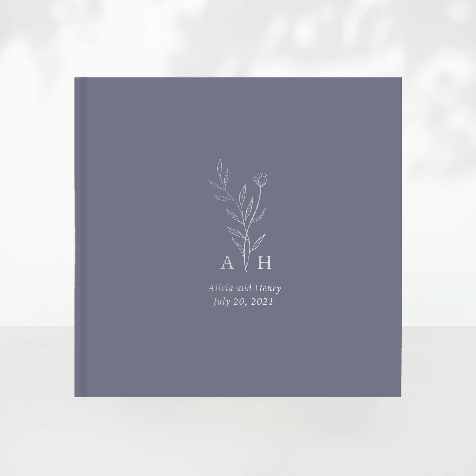 Monogram Bouquet Wedding Guest Book