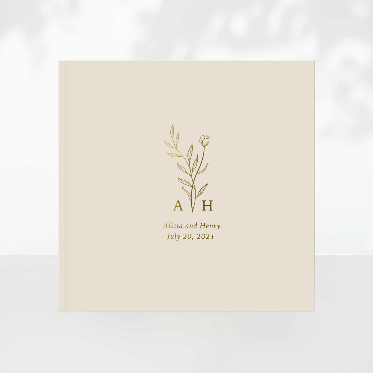 Monogram Bouquet Wedding Guest Book