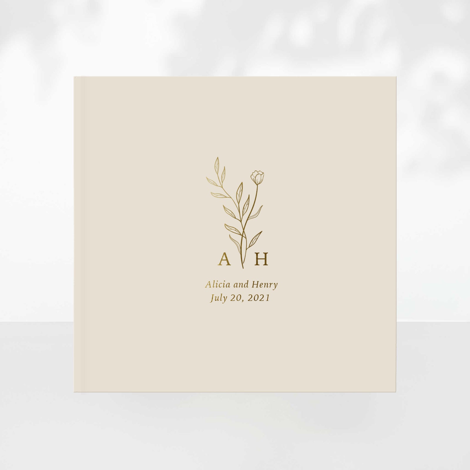 Monogram Bouquet Wedding Guest Book