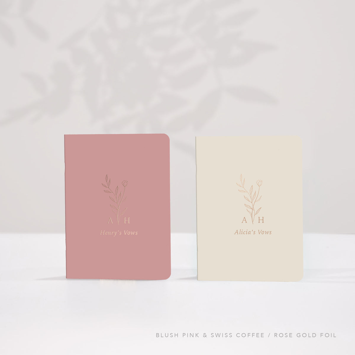 Monogram Bouquet Wedding Vow Books